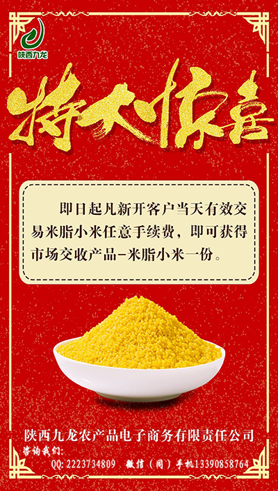 陕西九龙农产品免费送米脂小米！